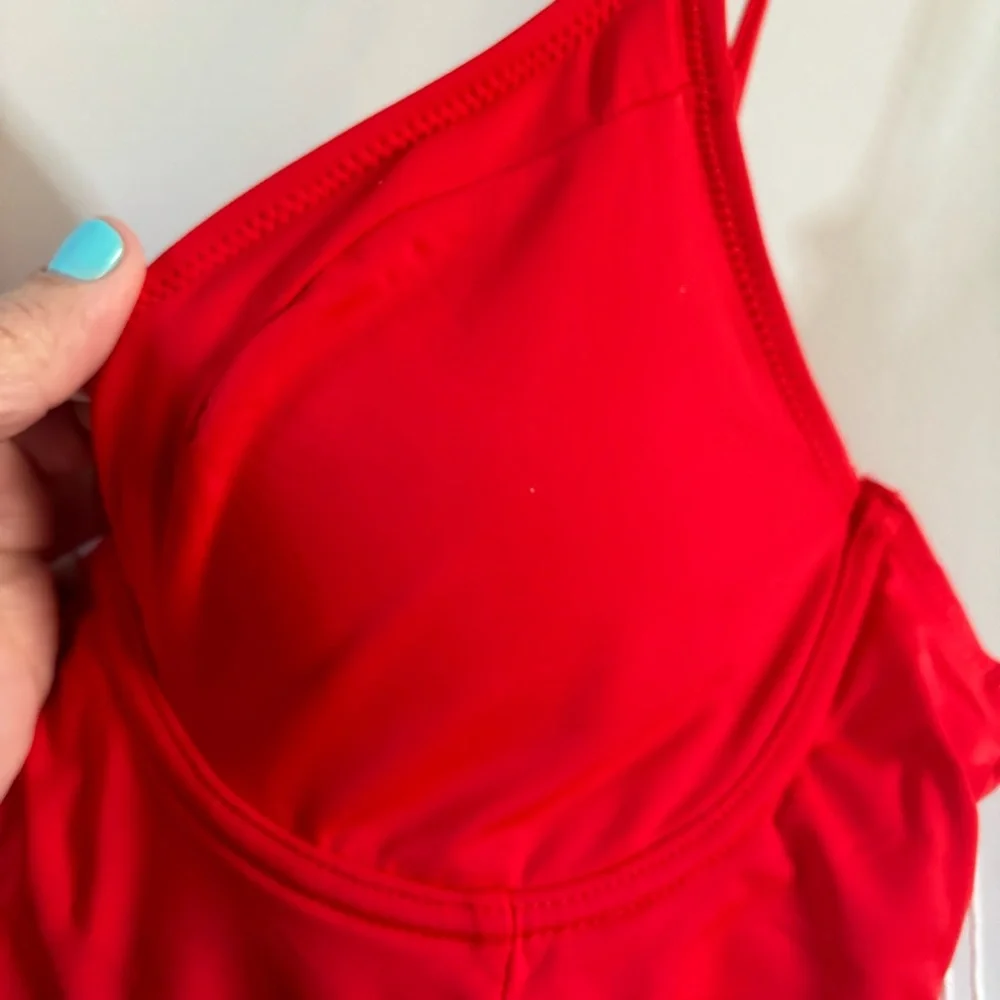 Good American Bright Poppy Red Show Off One Piece Swimsuit New with Tags